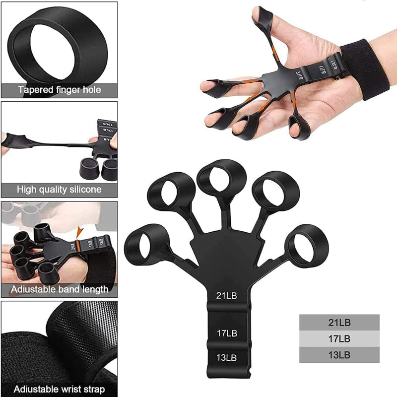 1Pcs Silicone Gripster Grip Strengthener Finger Stretcher Hand Grip Trainer Gym Fitness Training and Exercise Hand Strengthene