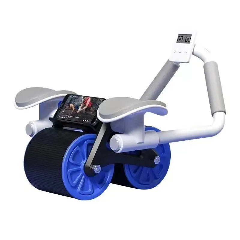 Automatic Rebound Belly Wheel Abdominal Wheels with Pad Push-Up Flat Muscle Stretch Roller Support Mute Abdominal Exerciser